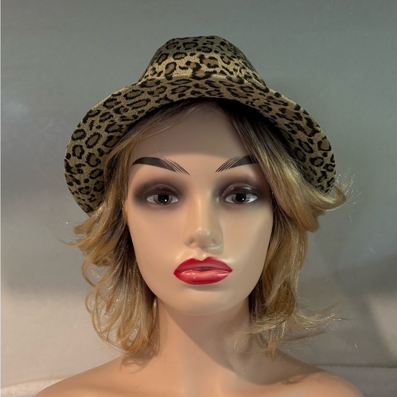 Nicole Marciano Leopard Print Fedora Cloche Hat One Size Unisex - Picture 4 of 10